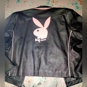 Vintage leather playboy jacket fits like a l/xl